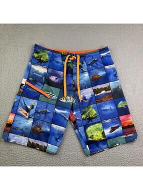 Pelagic Boardshorts Mens 34 Blue Tony Ludovico Marlin Swim Trunks Surfing Beach